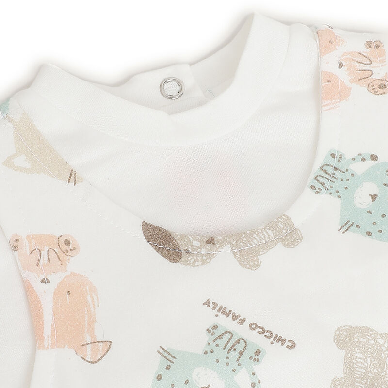 Infants Natural Printed Short Sleeve Rompers image number 2